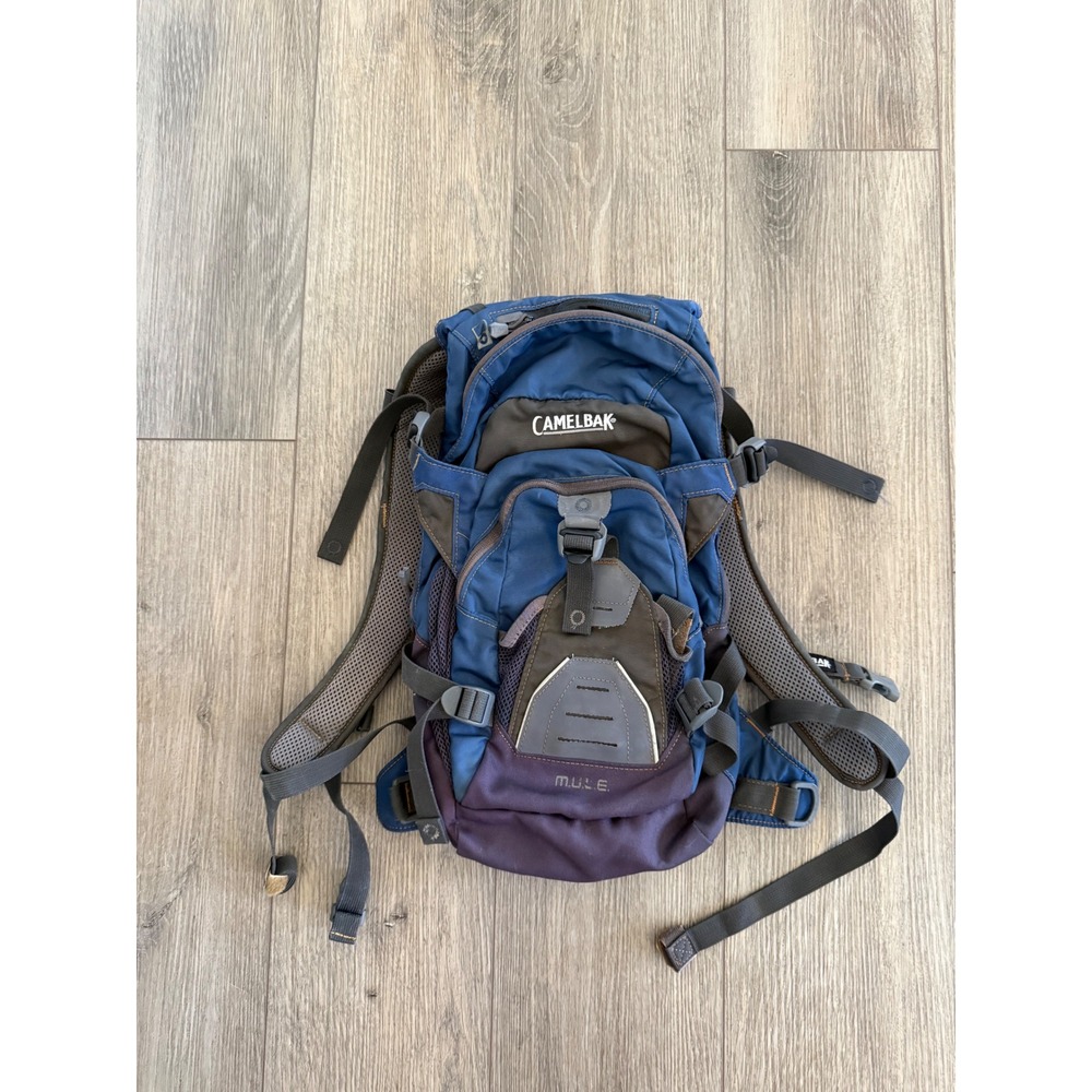 CamelBak MULE Hydration Pack Blue Gray Mountain Biking Backpack No Bladder